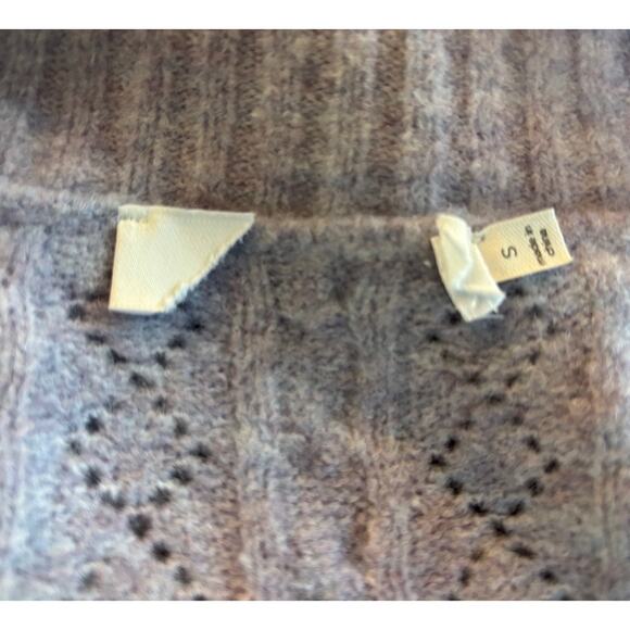 NWOT ASTR the Label Cropped Knot Twist Front Cable Knit Sweater Lilac Small - Picture 7 of 8